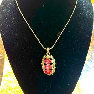 Pink stones pure silver pendant! Pink stones